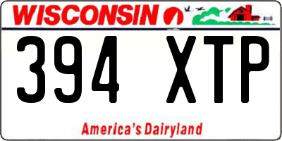 WI license plate 394XTP