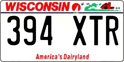 WI license plate 394XTR