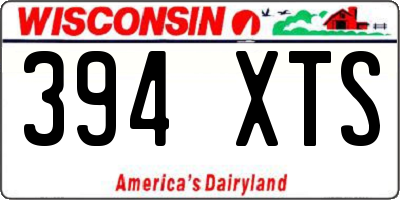WI license plate 394XTS