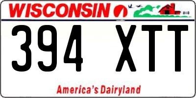 WI license plate 394XTT