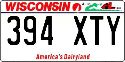 WI license plate 394XTY