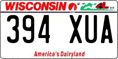 WI license plate 394XUA