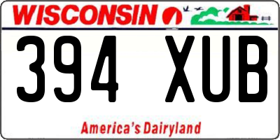 WI license plate 394XUB