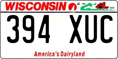 WI license plate 394XUC