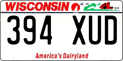 WI license plate 394XUD