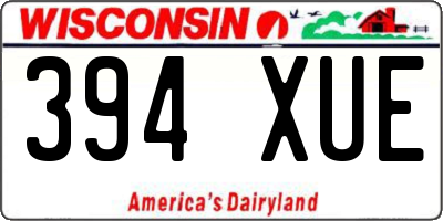 WI license plate 394XUE