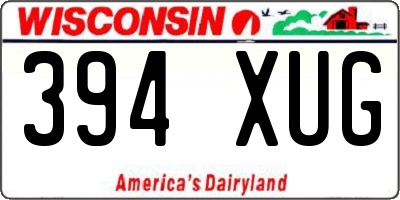 WI license plate 394XUG
