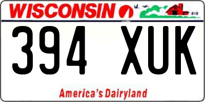 WI license plate 394XUK