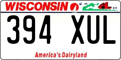 WI license plate 394XUL