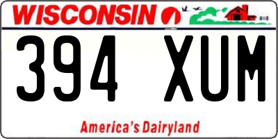 WI license plate 394XUM