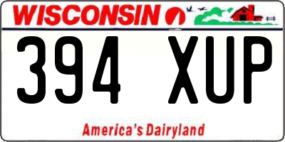 WI license plate 394XUP