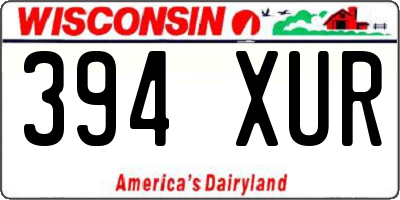 WI license plate 394XUR
