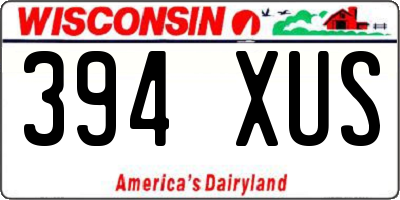 WI license plate 394XUS