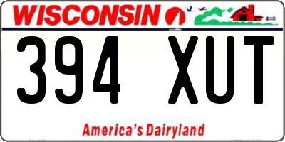 WI license plate 394XUT