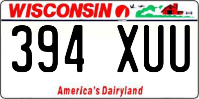 WI license plate 394XUU