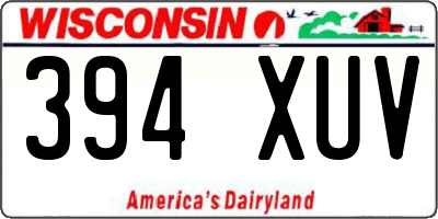 WI license plate 394XUV