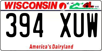 WI license plate 394XUW