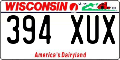 WI license plate 394XUX