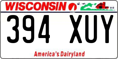 WI license plate 394XUY