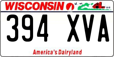 WI license plate 394XVA