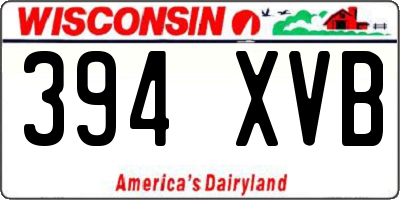 WI license plate 394XVB