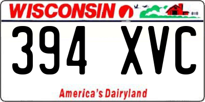WI license plate 394XVC
