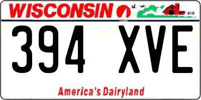 WI license plate 394XVE