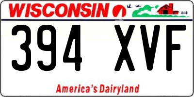 WI license plate 394XVF