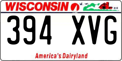 WI license plate 394XVG