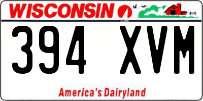 WI license plate 394XVM