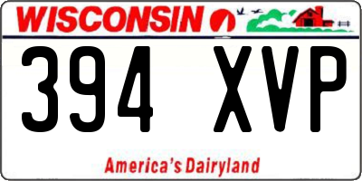 WI license plate 394XVP
