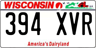 WI license plate 394XVR