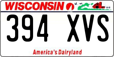 WI license plate 394XVS
