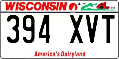 WI license plate 394XVT