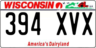 WI license plate 394XVX