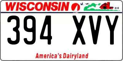 WI license plate 394XVY