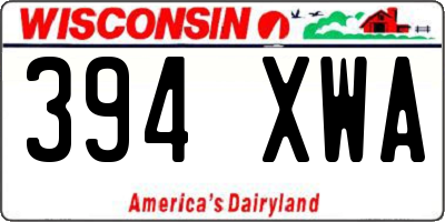 WI license plate 394XWA