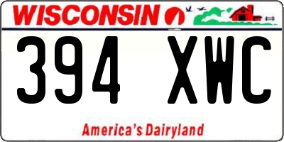 WI license plate 394XWC