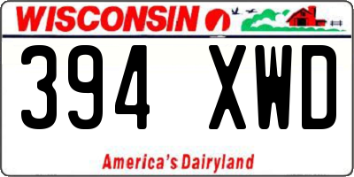WI license plate 394XWD