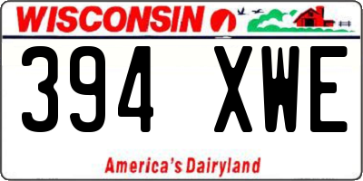 WI license plate 394XWE