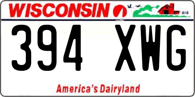 WI license plate 394XWG