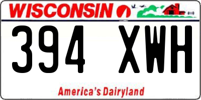 WI license plate 394XWH