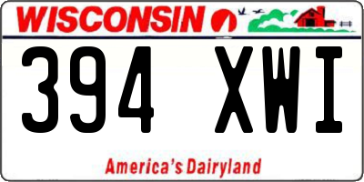 WI license plate 394XWI
