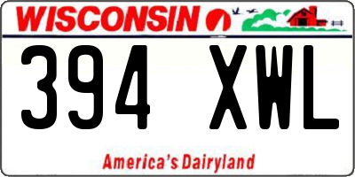 WI license plate 394XWL