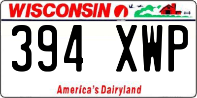 WI license plate 394XWP