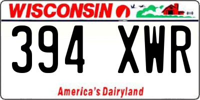 WI license plate 394XWR
