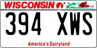 WI license plate 394XWS