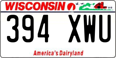 WI license plate 394XWU