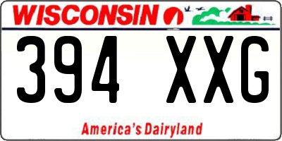 WI license plate 394XXG