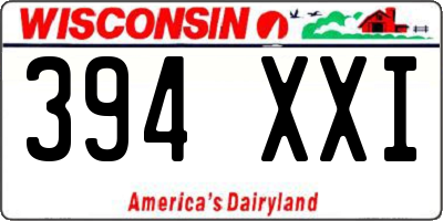 WI license plate 394XXI